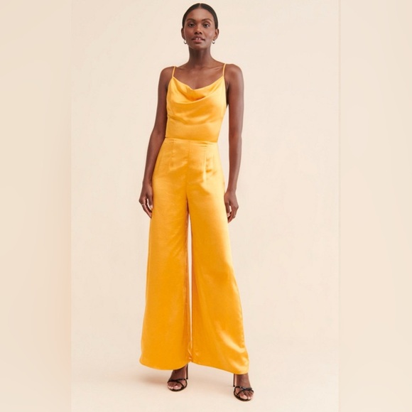 NWT Anthropologie Elliatt Golden Wide-Leg Palazzo Style Jumpsuit- Small - Picture 1 of 9